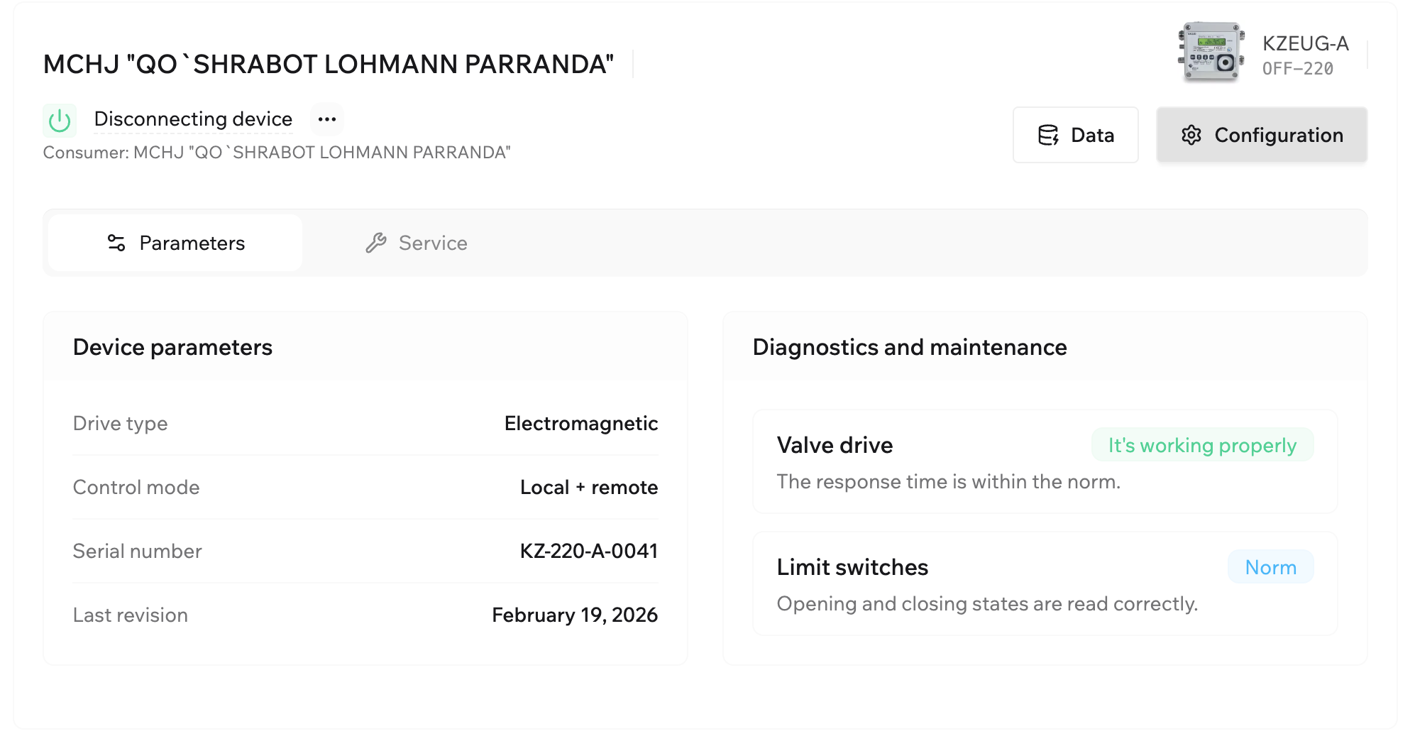 VADTEL-IIoTU ValveLink Dashboard